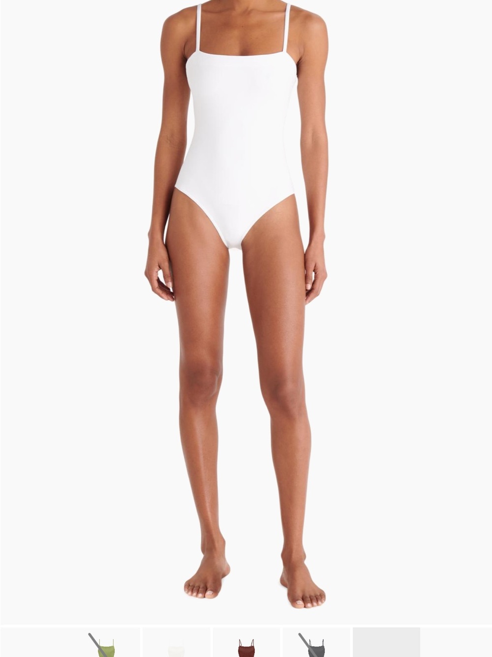 Eres Aquarelle Classic Square-Neck One-Piece Swimsuit - White NWT